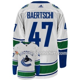 Vancouver Canucks SVEN BAERTSCHI 47 Adidas Wit Authentic Shirt - Mannen